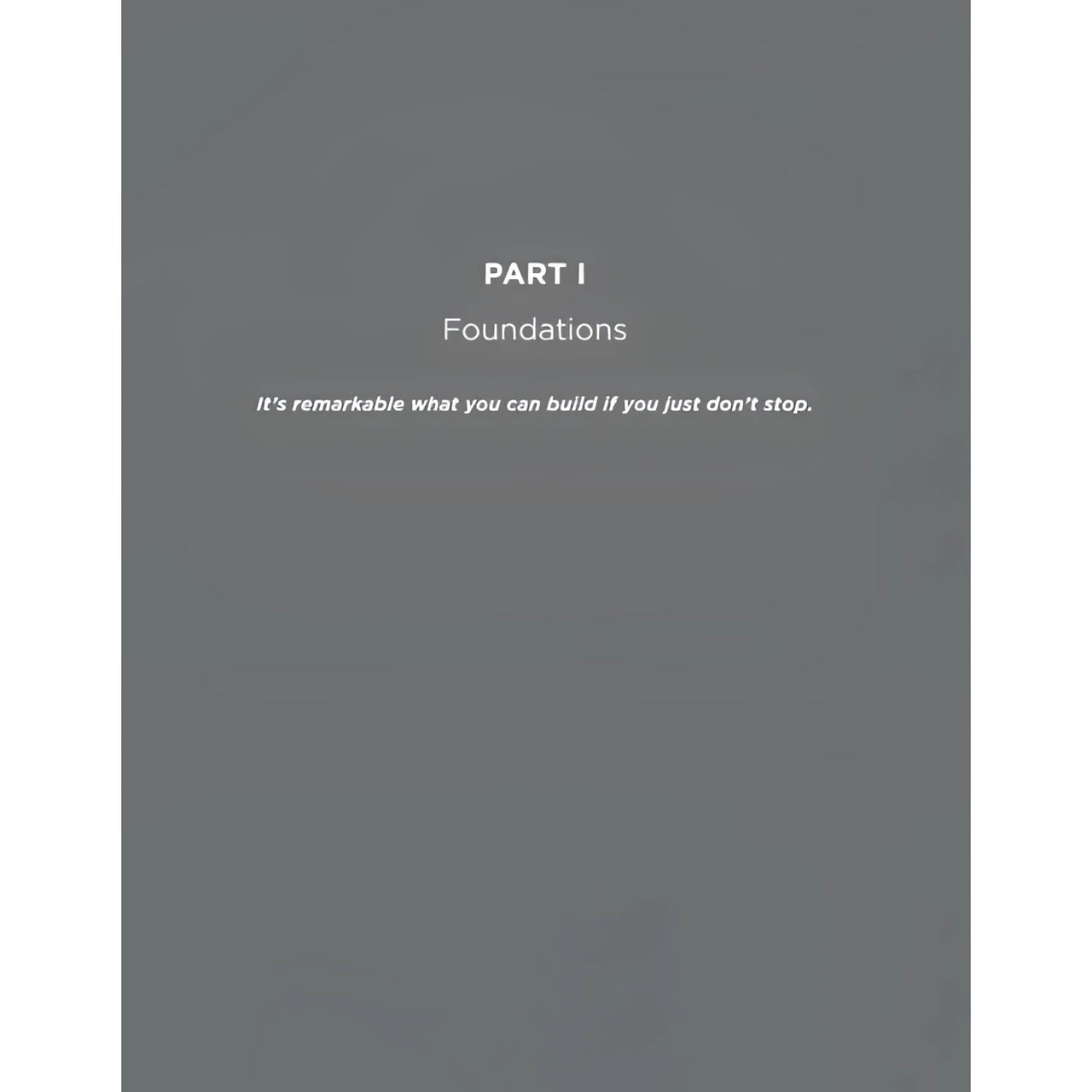 Gray Atomic Habits Workbook cover by James Clear with Part I Foundations quote