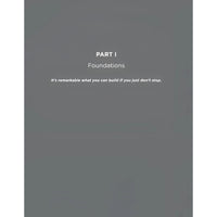 Gray Atomic Habits Workbook cover by James Clear with Part I Foundations quote