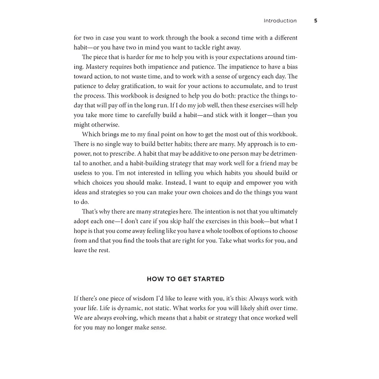 The Atomic Habits Workbook by James Clear book introduction page