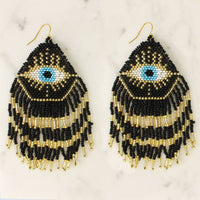 Thumbnail for Evil Eye Bead Fringe Earrings #LV5281