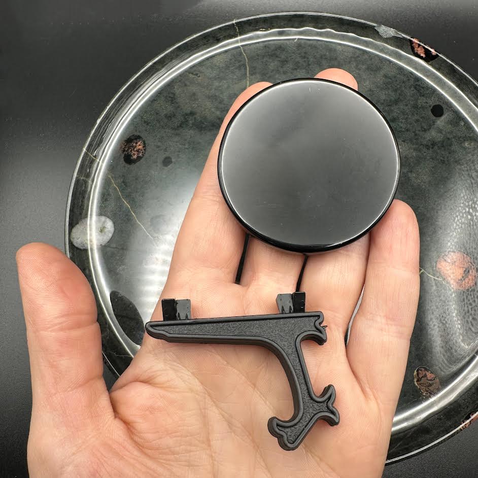 Obsidian Scrying Mirror 2" with Stand #BC0575