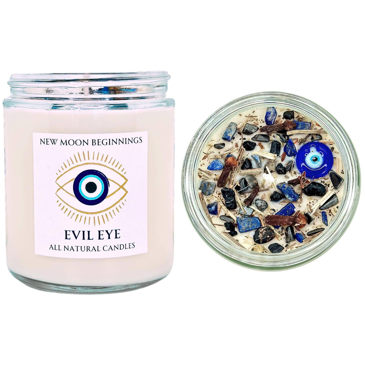 Evil Eye Protection Candle 9oz Glass Jar Soy Candle #LV5592