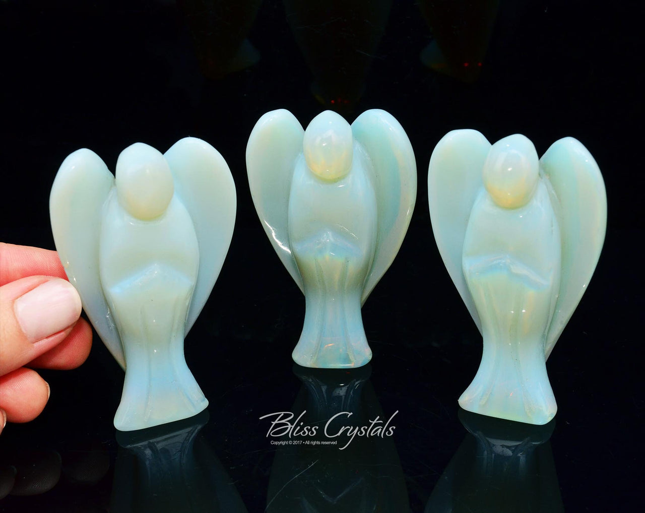 Opalite 3" Crystal Guardian ANGEL Polished Carving #SK7904
