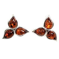 Thumbnail for Baltic Amber.58’’ S.S. Triple Leaf Stud Earrings