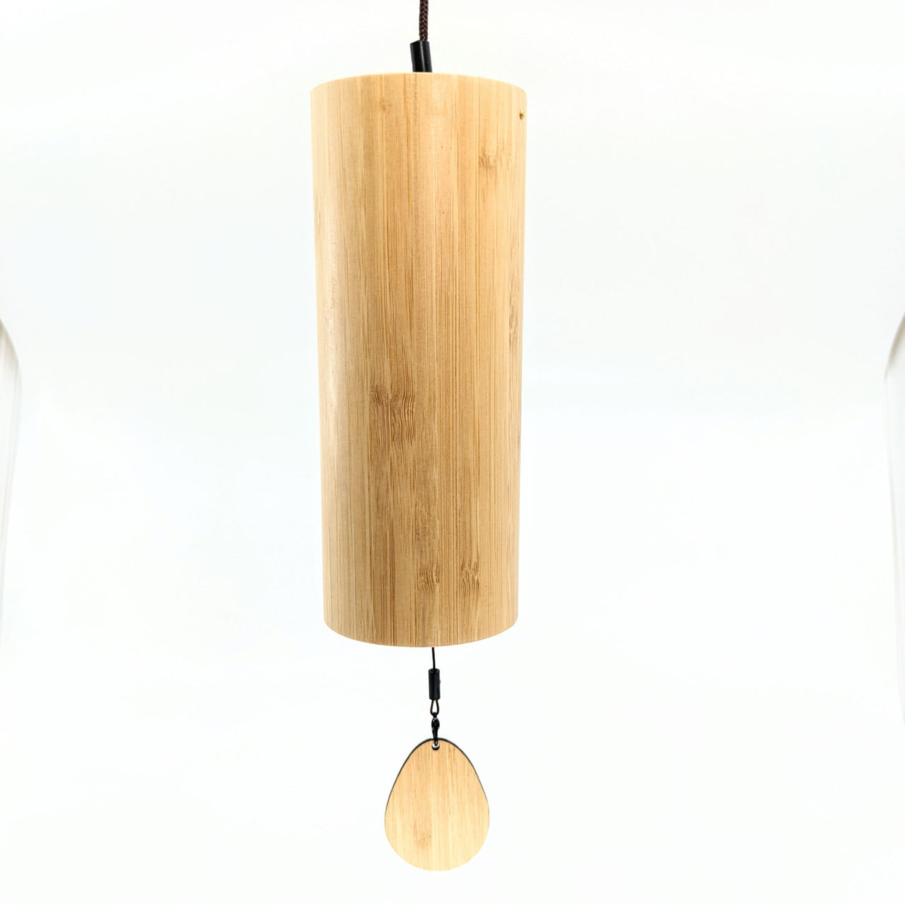 Bamboo Concert Chime 14’ LV1882 hangs from ceiling in room, adding wooden elegance