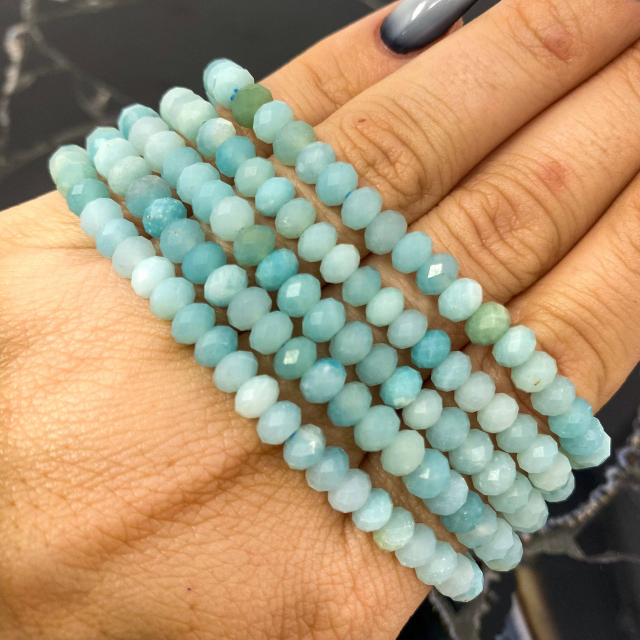 Faceted Amazonite 4mm Bracelet #BC0565