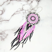 Thumbnail for Pink dream catcher necklace, Beaded Guatemalan 9’ Dreamcatcher #LV2658