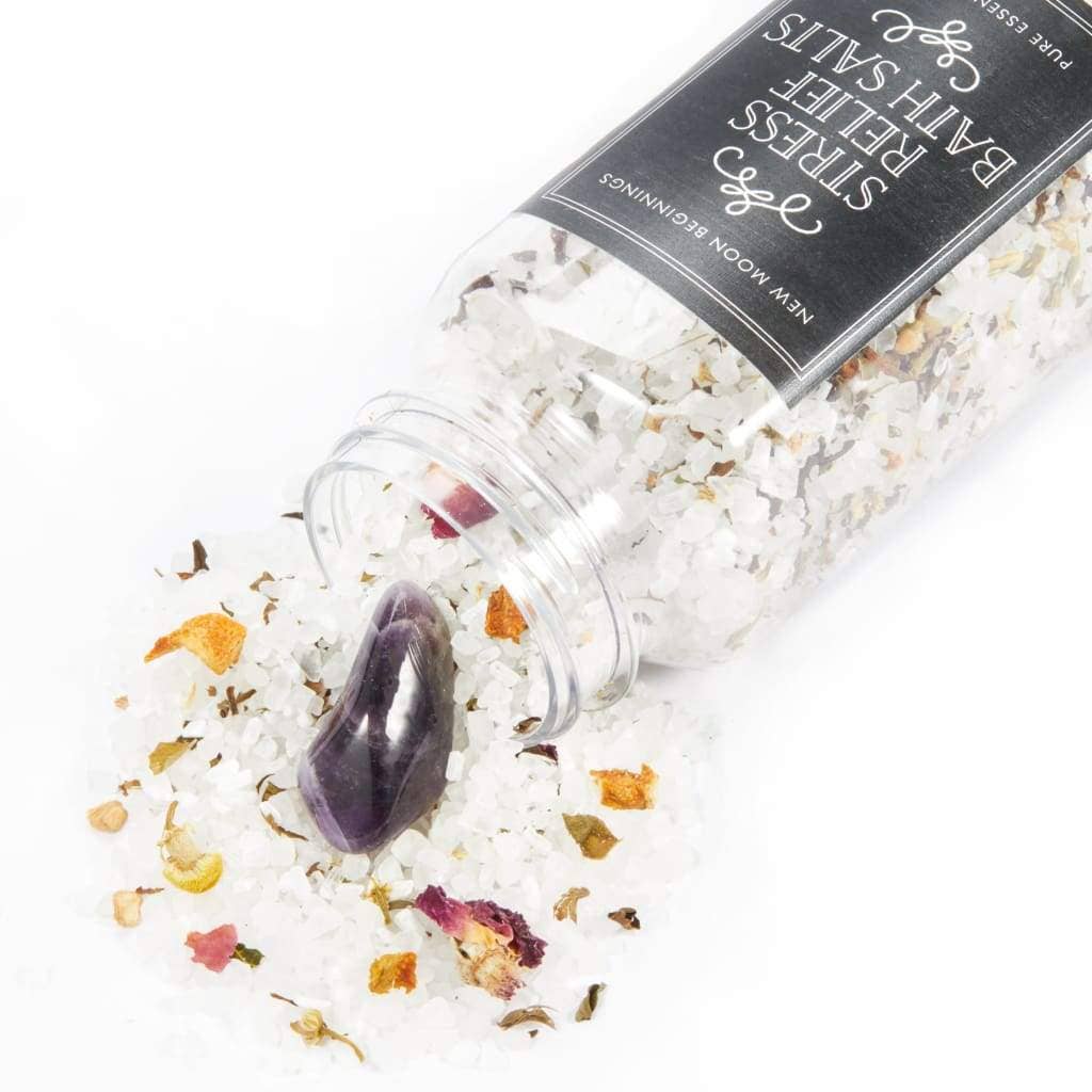 Stress Relief Crystal & Herb Bath Salt Soak 8oz #LV5593