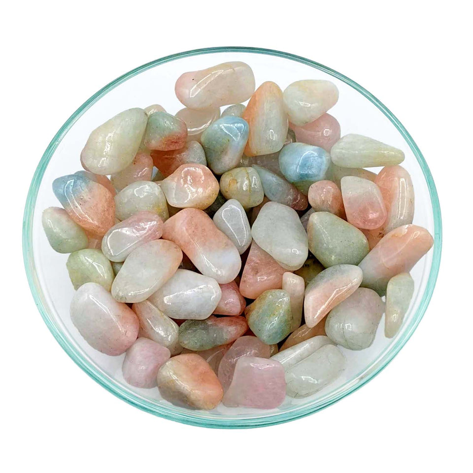 Bi Color Morganite Aquamarine Mixed Tumbled Stones – Bliss