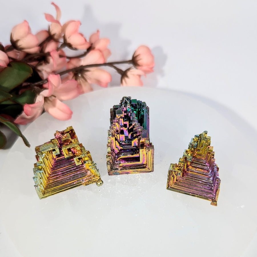 Iridescent Bismuth Pink pyrite crystal specimen #BC0211, 1-1.5 inches