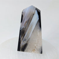 Black Banded Agate and Onyx Obelisk Thin Tower #LV9157 A $36