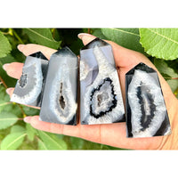 Black Banded Agate and Onyx Obelisk Thin Tower #LV9157