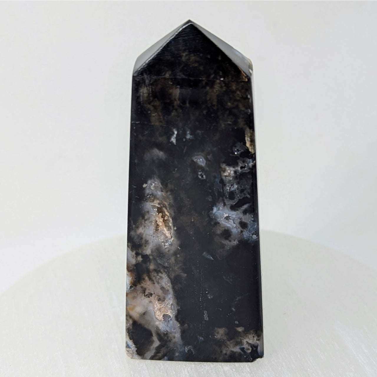 Black Banded Agate and Onyx Obelisk Thin Tower #LV9157 B $28