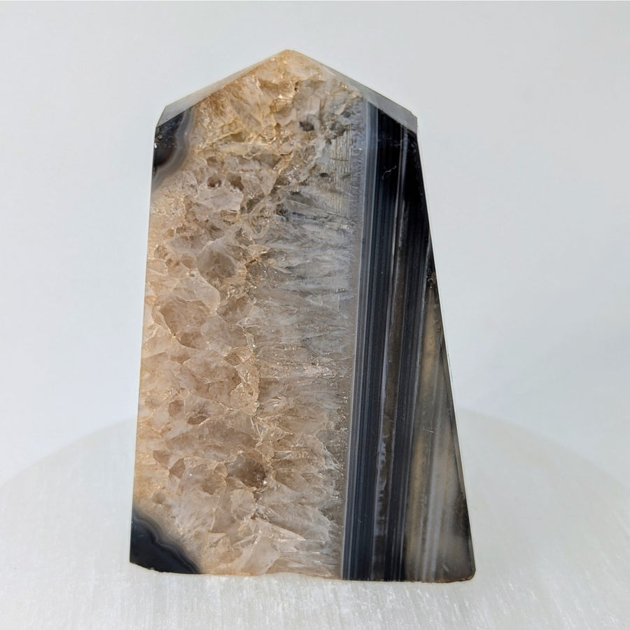 Black Banded Agate and Onyx Obelisk Thin Tower #LV9157 C $39