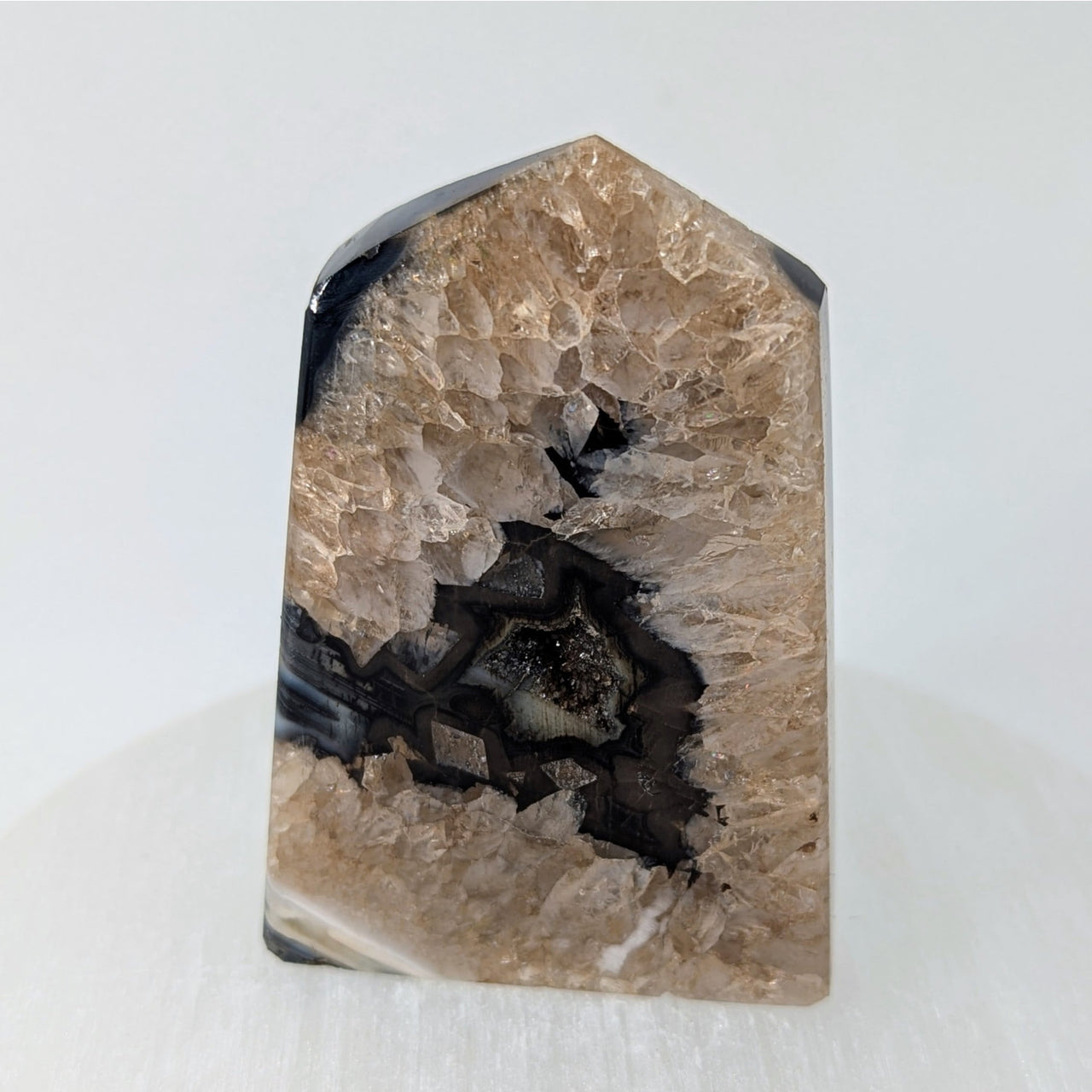 Black Banded Agate and Onyx Obelisk Thin Tower #LV9157 D $35