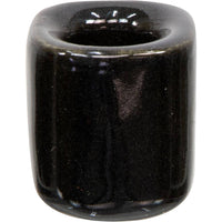 Black square ceramic chime candle holder bead #BC0435
