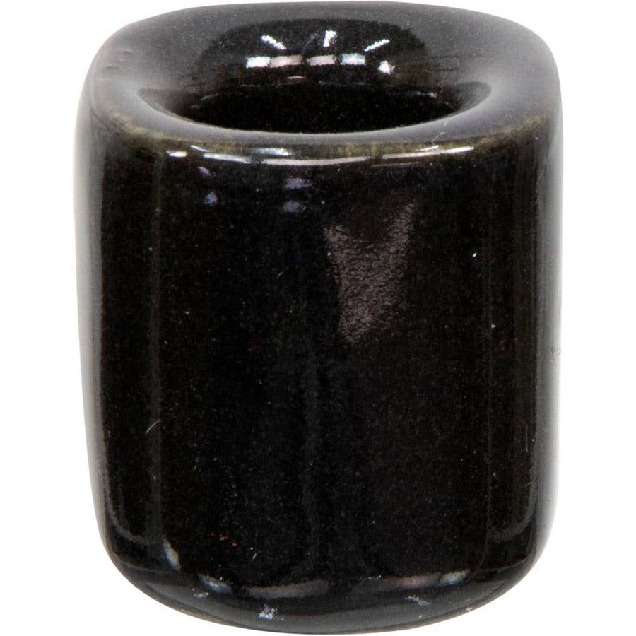 Black square ceramic chime candle holder bead #BC0435