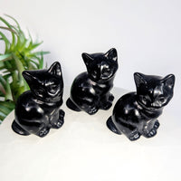 Black Obsidian 1.9’’ Sitting Cat Carving #LV9234 - $32