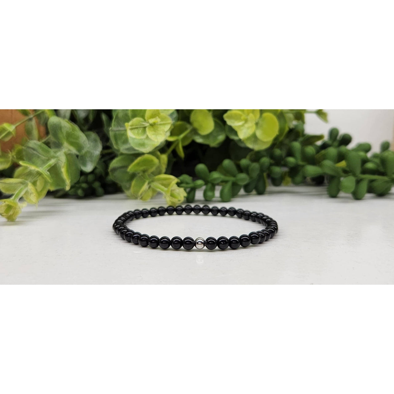 Black Obsidian Stretchable Bracelet 4mm beads 7’’