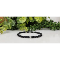 Thumbnail for Black Obsidian Stretchable Bracelet 4mm beads 7’’