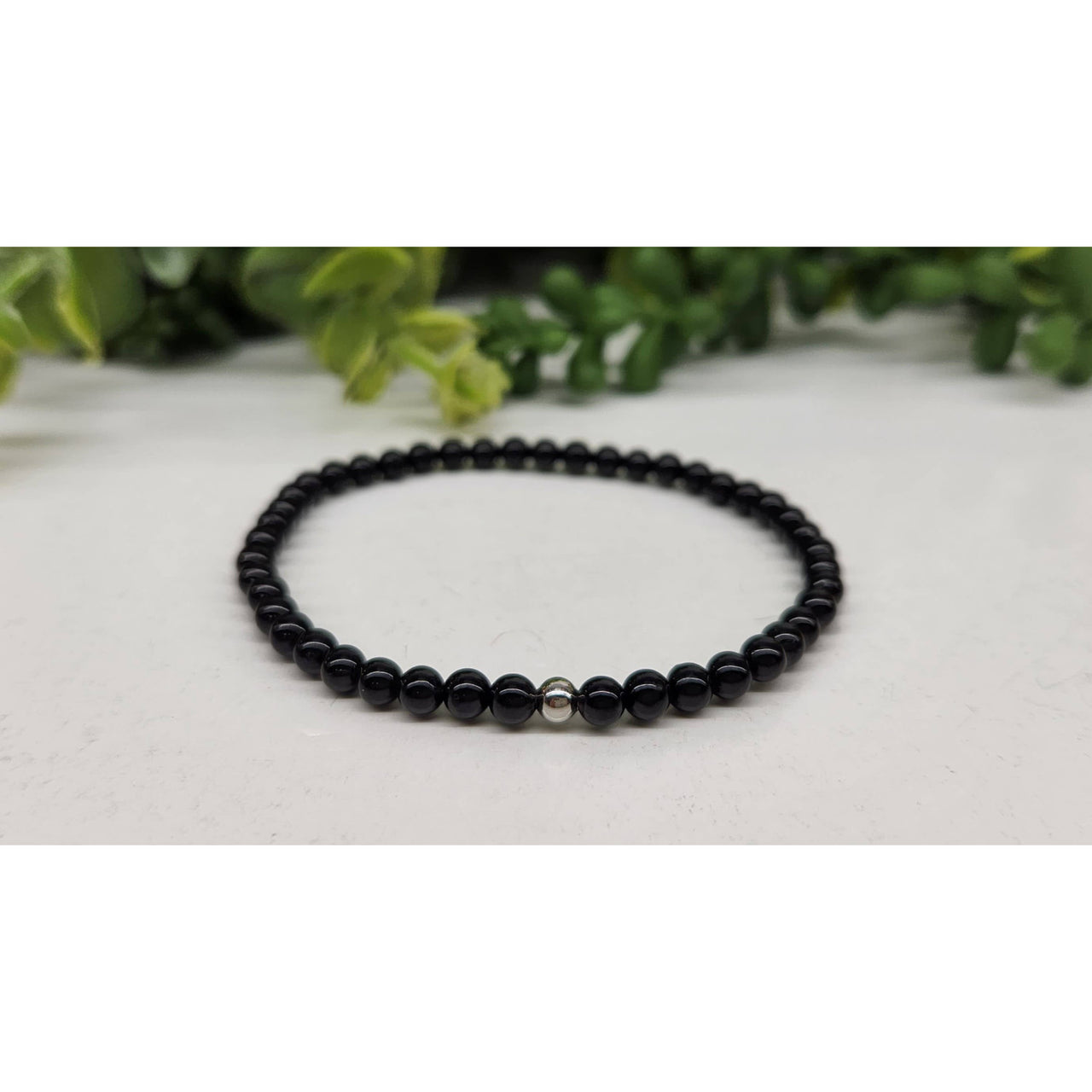 Black Obsidian Stretchable Bracelet 4mm beads 7’’