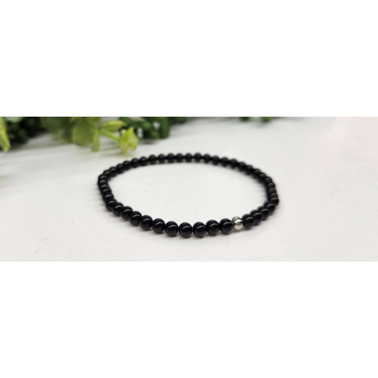 Black Obsidian Stretchable Bracelet 4mm beads 7’’