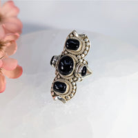 Black Onyx 1.5’’ 5 Stone Ring S.S. #LV9846 - $175