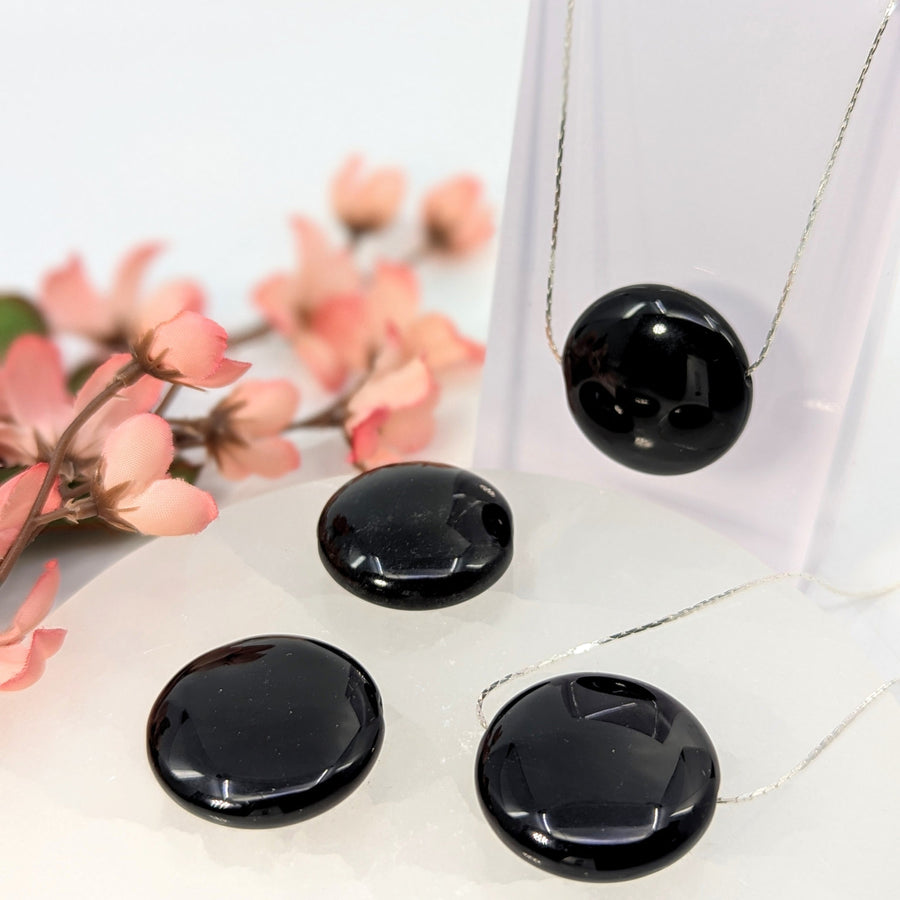 Black Onyx 1’’ Disc Bead Pendant #LV8962