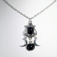 Black Onyx 20’’ Double Moon Design Necklace #LV9035 $7.95
