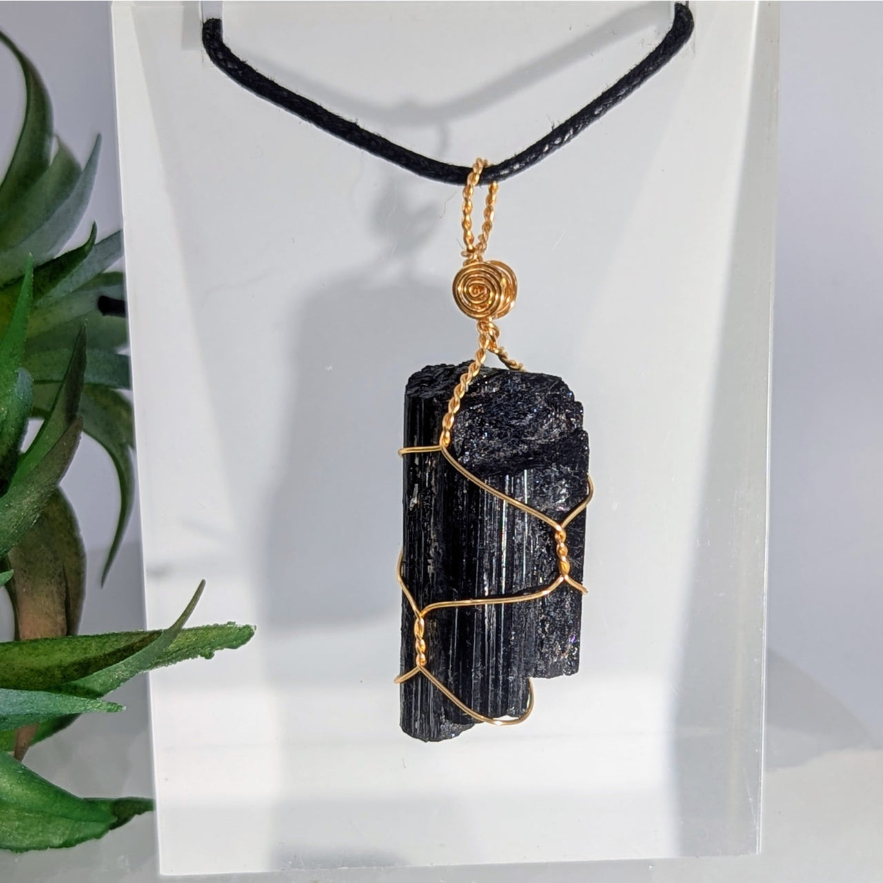 Black Tourmaline 1.3’’ Wire Wrap Pendant #LV9459 $42
