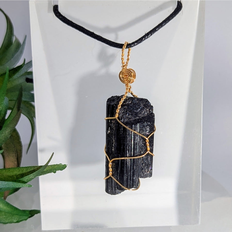 Black Tourmaline 1.3’’ Wire Wrap Pendant #LV9459 $42