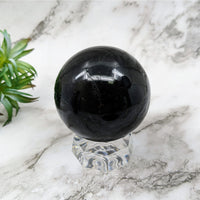 Thumbnail for Black Tourmaline 2.9’ Sphere #LV5246 on a marble table