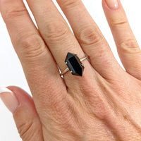 Thumbnail for Black Tourmaline Double Terminated Ring .925 Sterling Silver Sizes 4-10 #SK6902