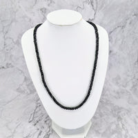 Thumbnail for Black Tourmaline Faceted Necklace 17’-19’ Adjustable #SK9297 with Black Onyxite Beads