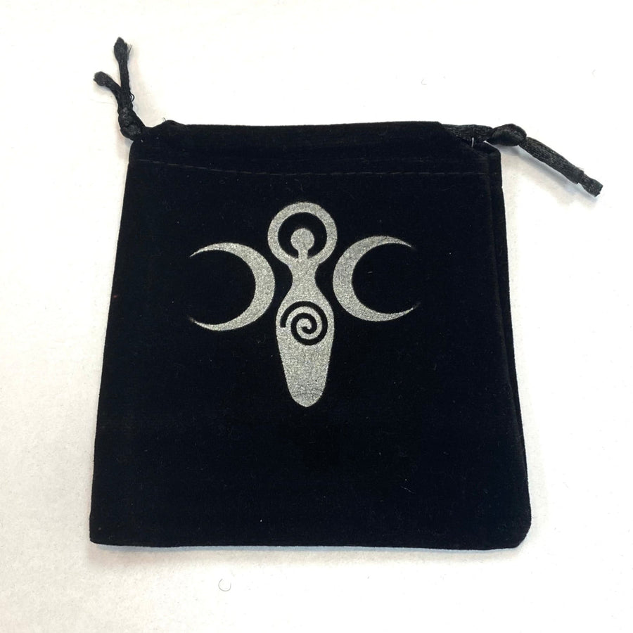 A premium black velvet pouch featuring a silver logo, part of the Black Velvet Pouch (Variety) #Q027