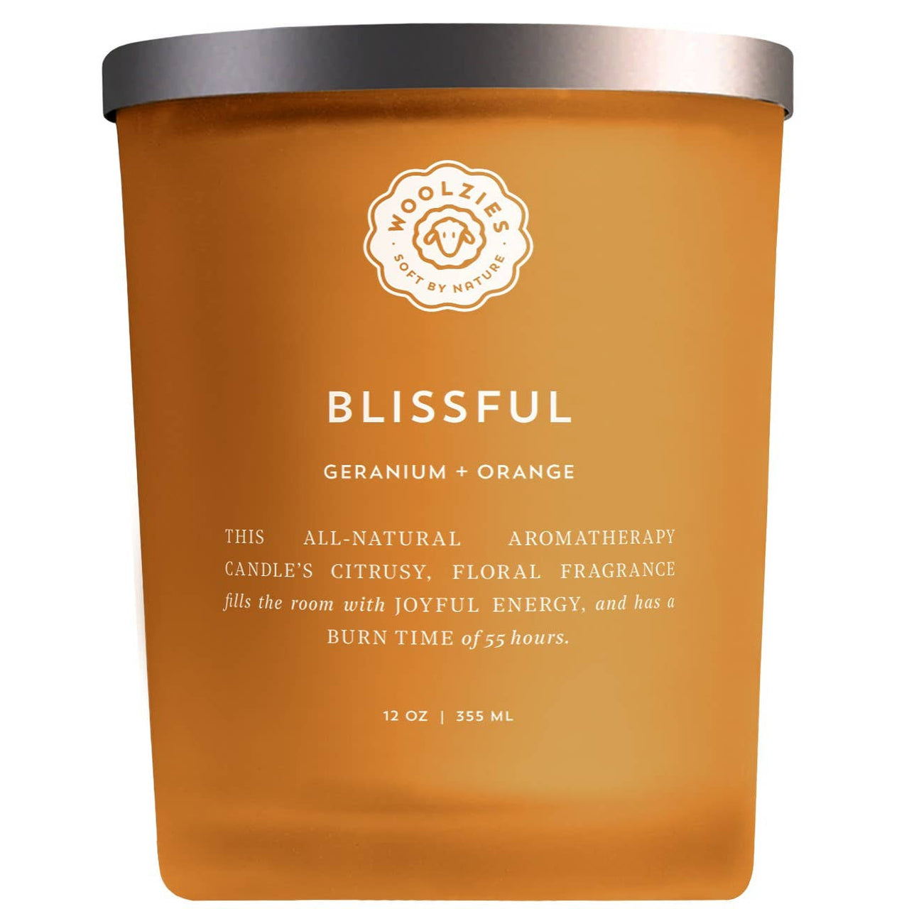 Blissful Soy Candle 12oz. w/ Citrine Crystals #LV4384 - $25