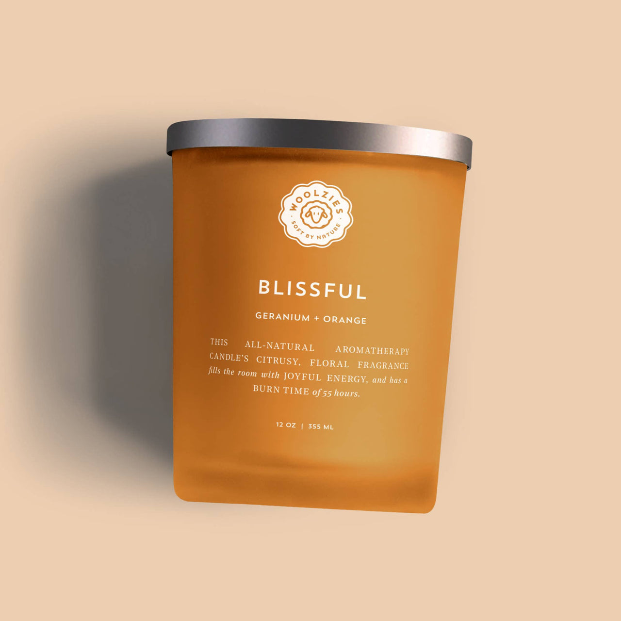 Blissful Soy Candle 12oz. w/ Citrine Crystals #LV4384 - $25