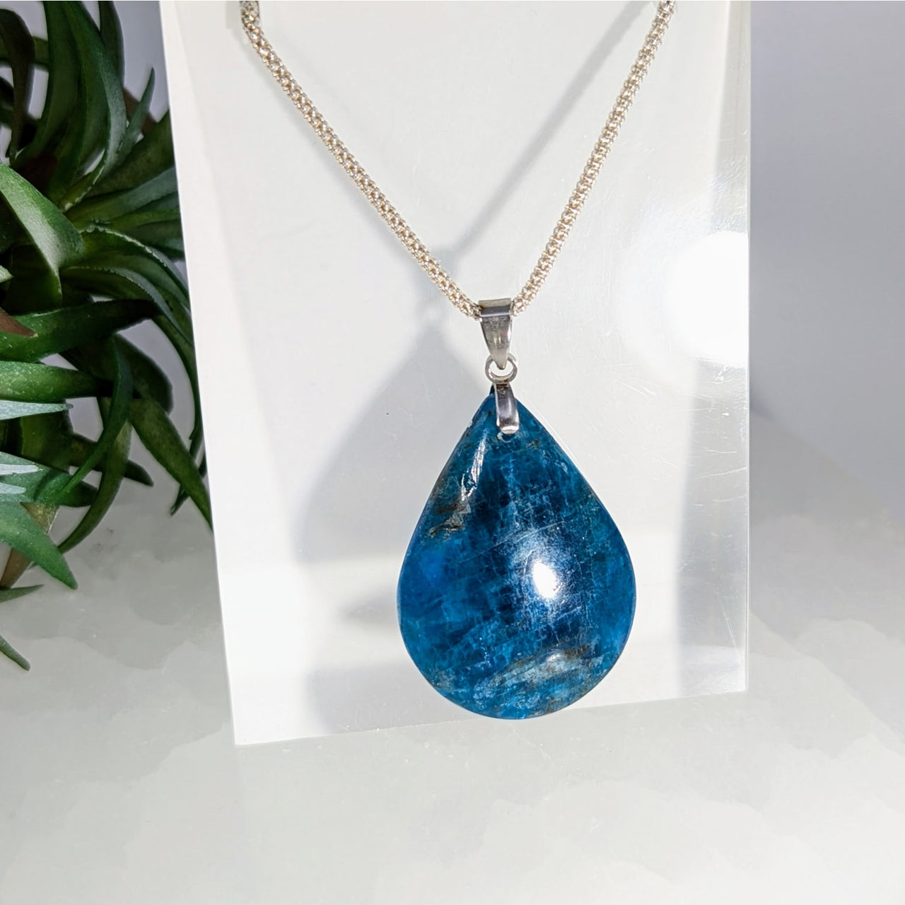 Blue Apatite 1 1.5’’ Teardrop Pendant #LV9625 $24