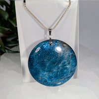 Blue Apatite 1.6 2’’ Medallion Pendant #LV9624 $42