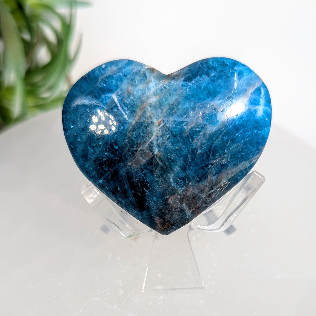 Blue Apatite 1.7’’ Heart Carving #LV9216 - $30