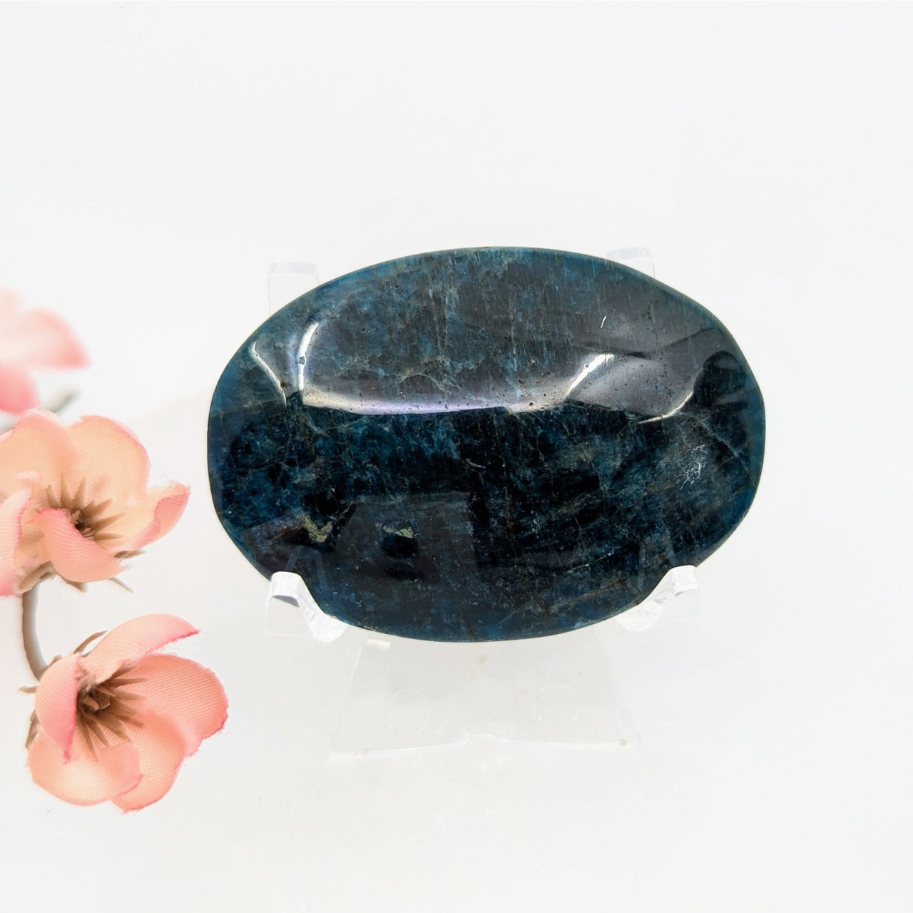 Blue Apatite 2.1’’ Palm Stone #LV9383 - $30