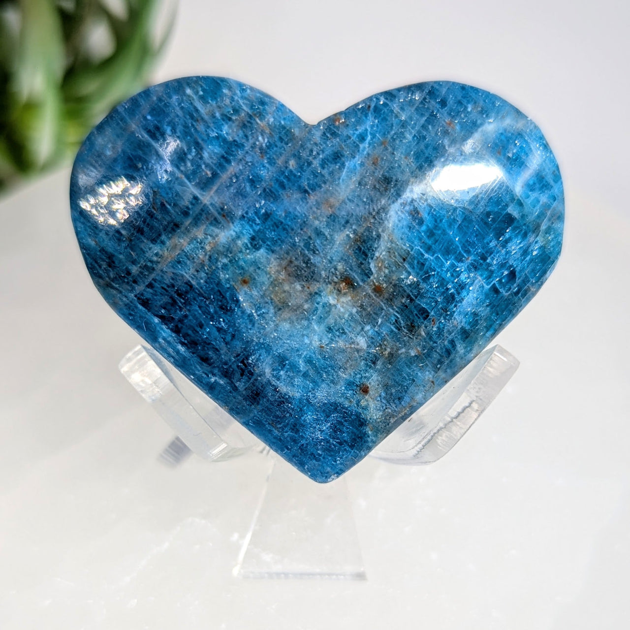 Blue Apatite 2’’ Heart Carving #LV9214 - $30