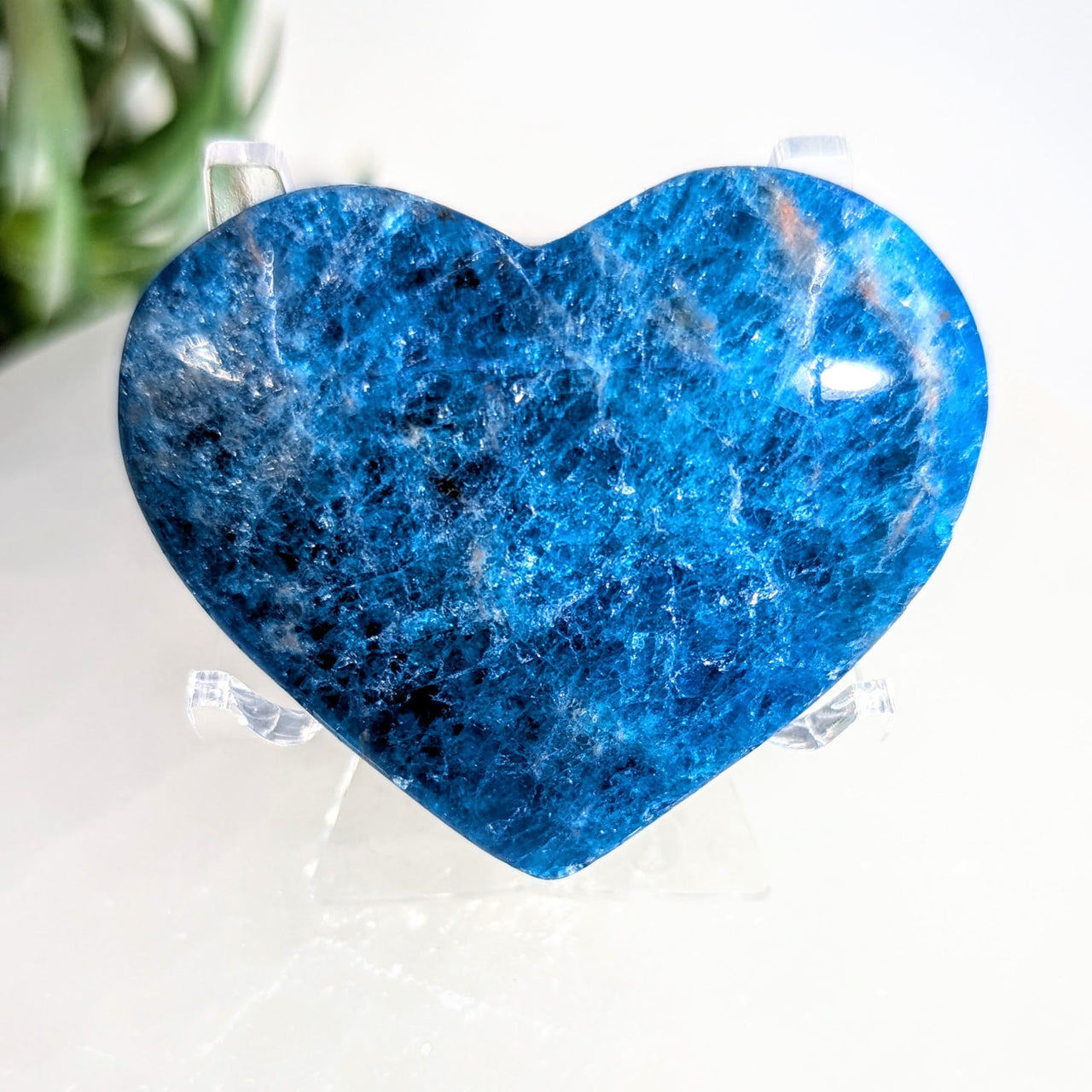 Blue Apatite 2’’ Heart Carving #LV9215 - $30