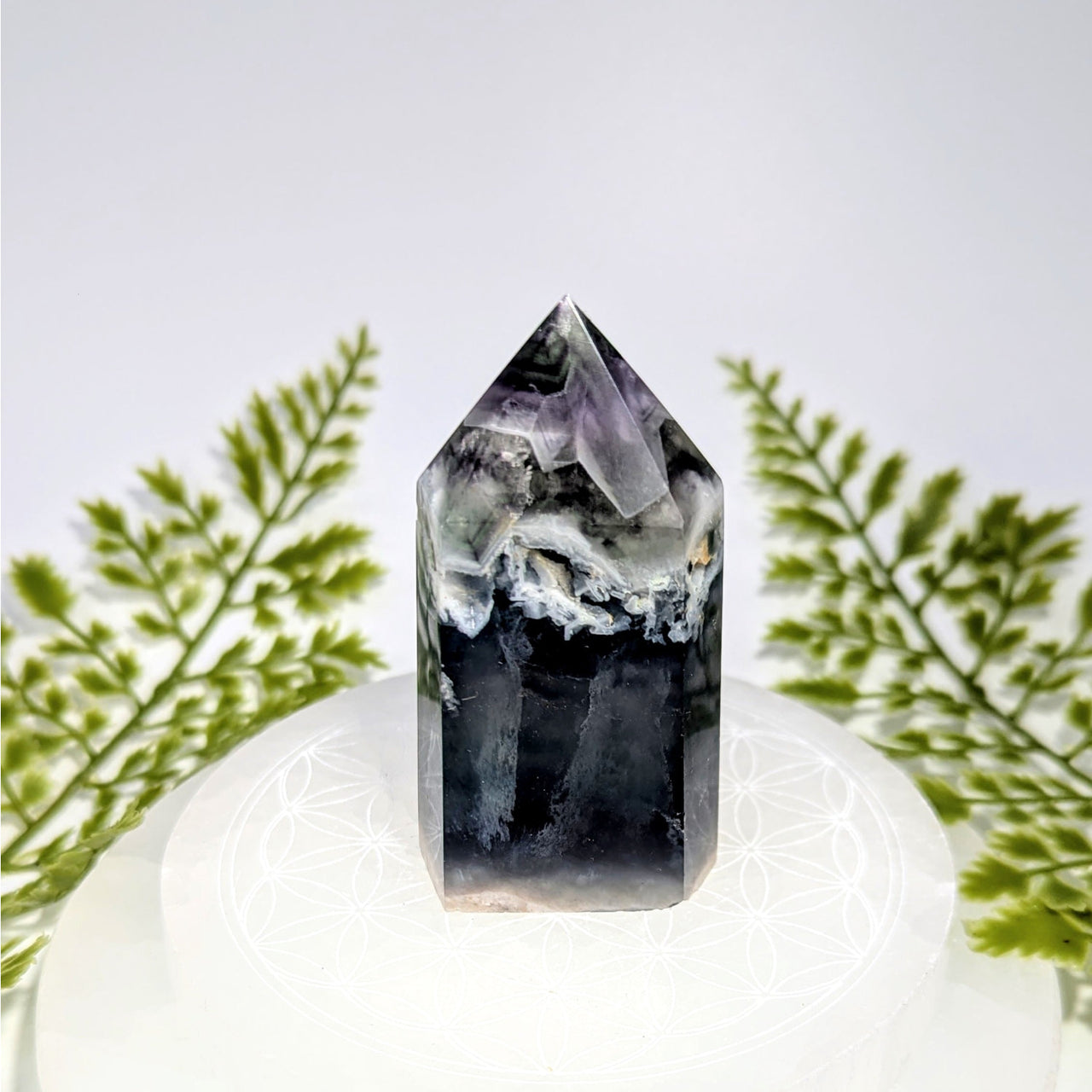 Blue Fluorite 2.75 inch Tower #BC0847 polished crystal with purple hues