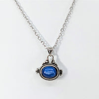 Thumbnail for Blue Kyanite.75’’ Locket Necklace 17’’ Silver