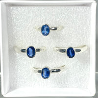 Thumbnail for Four silver rings featuring oval blue kyanite stones in a Sterling Silver Ring design