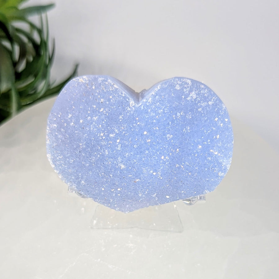 Blue Lace Agate 2’’ Druzy Heart #LV9228 - $84