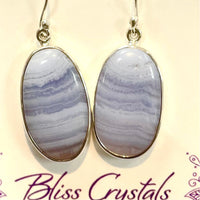 Thumbnail for Blue Lace Agate S.S Earrings #J926 - $88