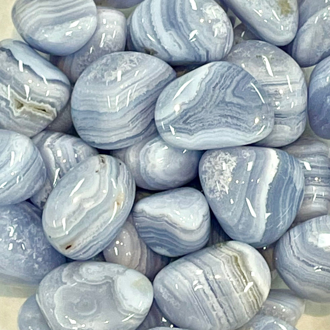 Blue Lace Agate Tumbled #T086 - $10.36