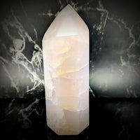 Blue Rose Quartz 6.5 inch translucent pink tower #BC1052